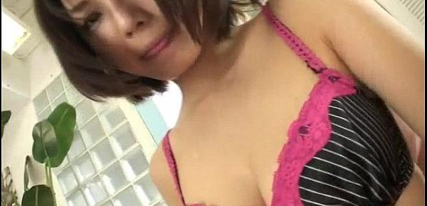  Housewife Azumi Harusaki enjoys toys up her cunt